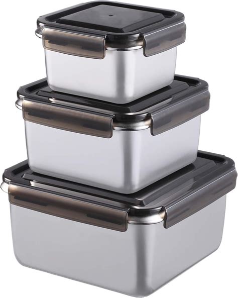 metal food storage boxes|stainless steel containers for storage.